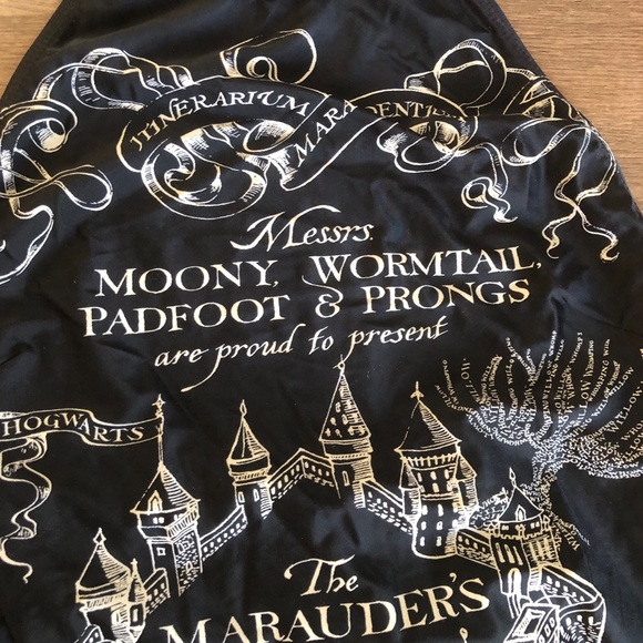 Hot Topic Harry Potter Swimsuit Black and White Size Med Midnight Marauder’s - Picture 8 of 12